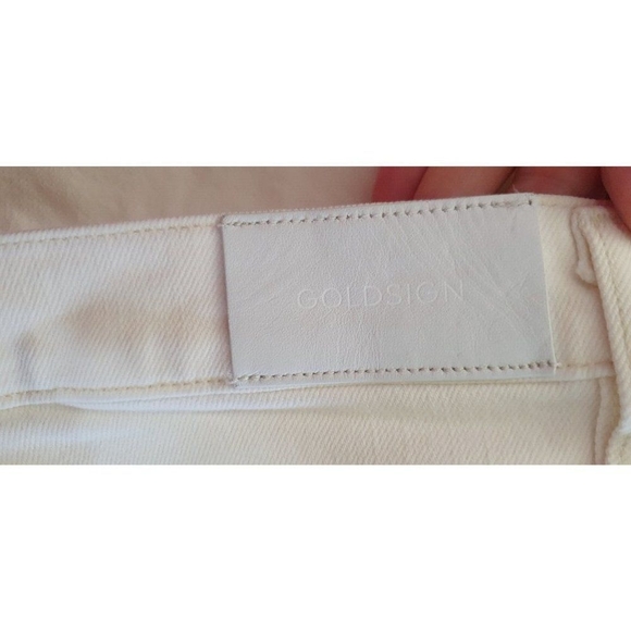 Goldsign Women's Cream Benefit High Rise Relaxed Straight Jeans Size 26 - Picture 9 of 16